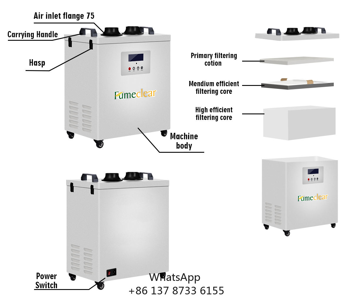 Fume Extractor Laser - CE Approved Portable Fume Extractor For